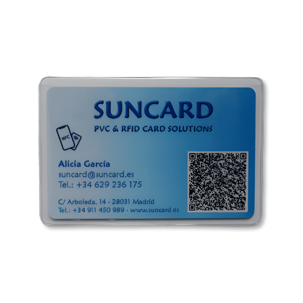 funda de PVC transparente para tarjeta plástica Suncard