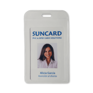 porta tarjetas transparente para tarjetas de identificación acreditaciones, Suncard